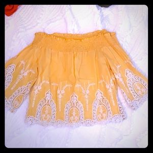 Yellow off the shoulder top